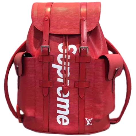 louis vuitton red supreme backpack|louis vuitton supreme backpack shark.